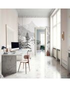 Fresque Montagne Hiver - 150x305 cm