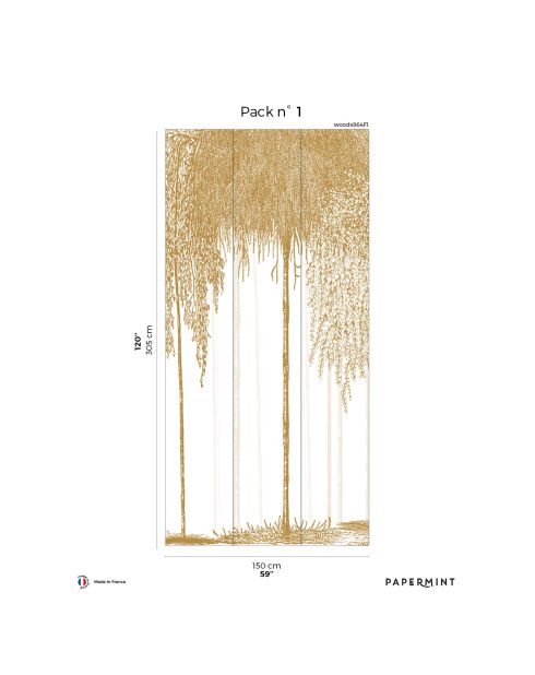 Fresque Woods Ocre - 150x305 cm