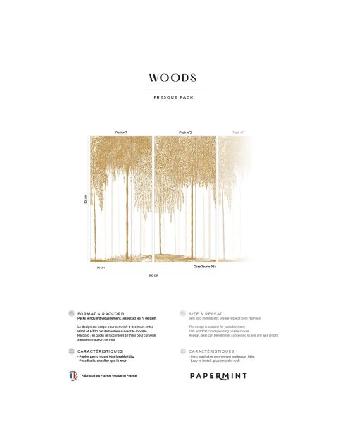 Fresque Woods Ocre - 150x305 cm