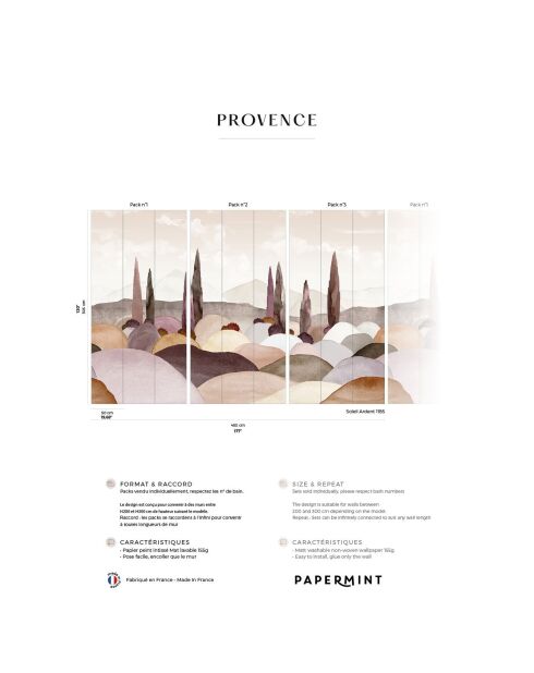 Fresque Provence Soleil ardent - 150x305 cm