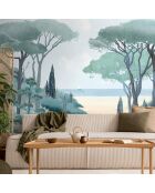 Fresque Riviera La Spiaggia Verde smeraldo - 150x305 cm