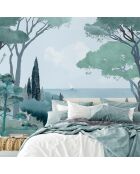 Fresque Riviera La Spiaggia Verde smeraldo - 150x305 cm