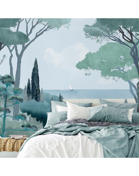 Fresque Riviera La Spiaggia Verde smeraldo - 150x305 cm