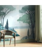 Fresque Riviera La Spiaggia Verde smeraldo - 150x305 cm