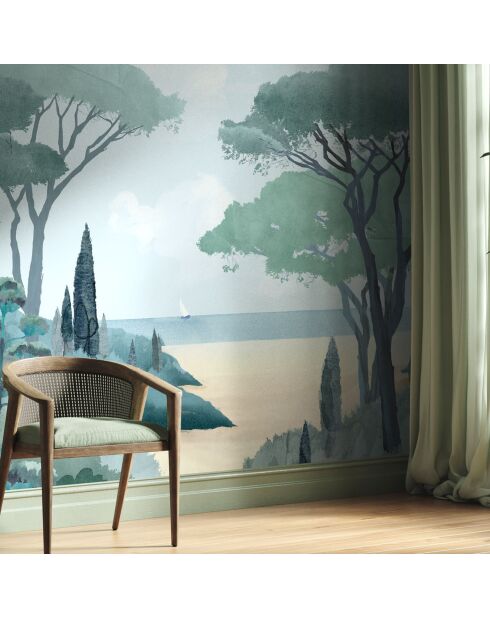 Fresque Riviera La Spiaggia Verde smeraldo - 150x305 cm