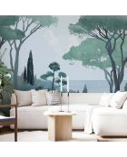 Fresque Riviera Vert Emeraude - 150x305 cm