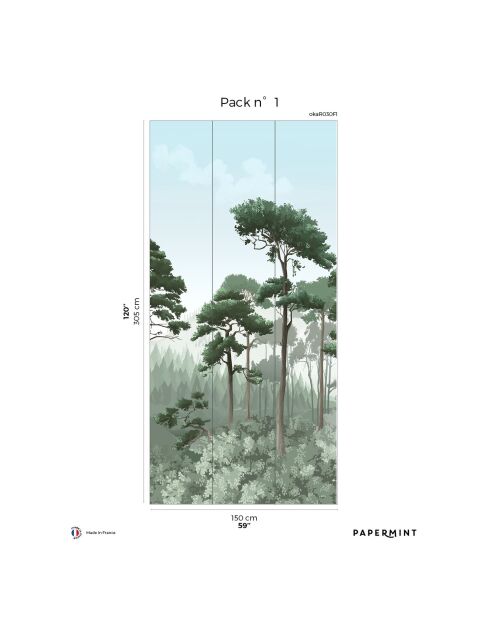 Fresque Oka Vert Forêt - 150x305 cm