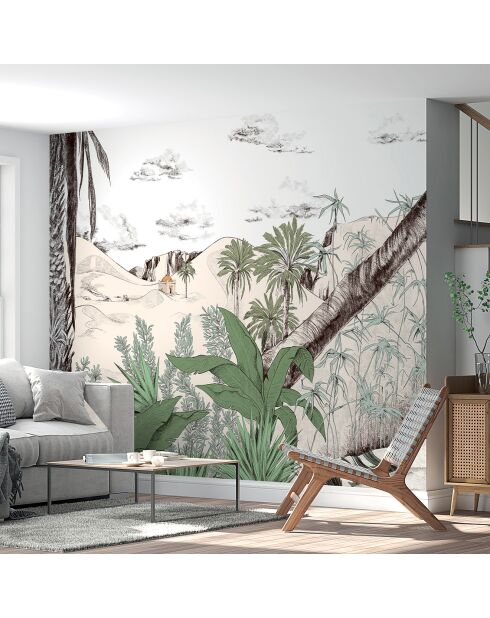 Fresque Dune Vert Palmier - 150x305 cm