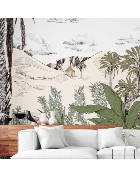 Fresque Dune Vert Palmier - 150x305 cm