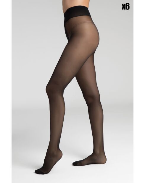 6 Collants Diam's Jambes Fuselées 25D noirs