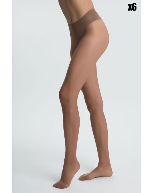 6 Collants Sublim Ventre Plat 15D gazelle