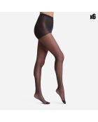 6 Collants Body Touch Transparent 17D noirs