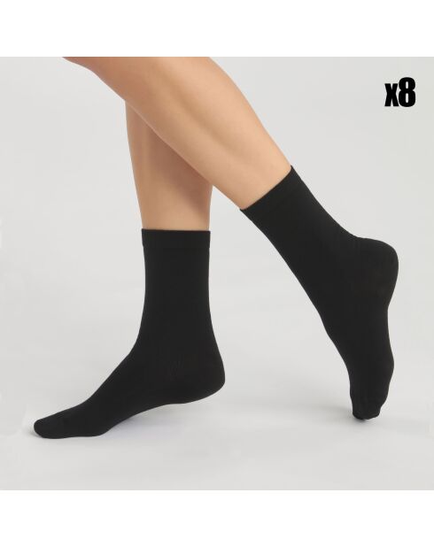 8 paires de chaussettes noires