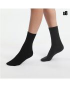 8 Paires de Chaussettes Bambou noires