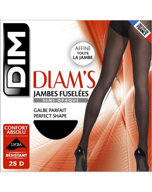 6 Collants Diam's Jambes Fuselées 25D noirs