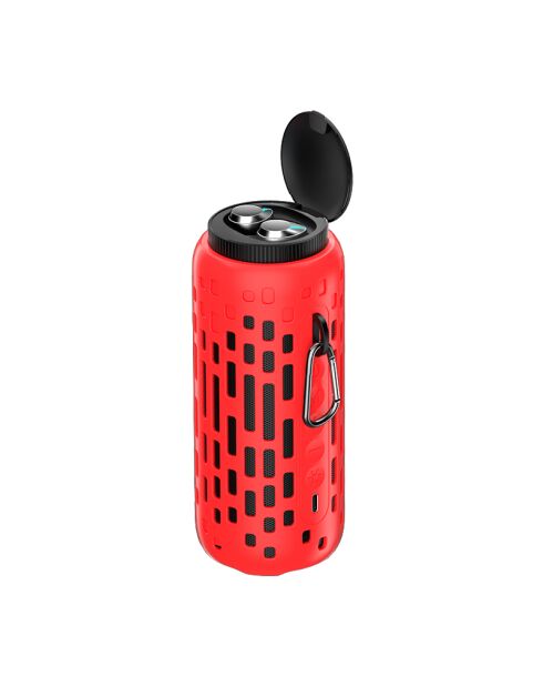 Enceinte Bluetooth 2en1 15W lumineuse avec écouteurs MixParty rouge
