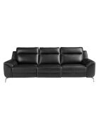 Canapé en Cuir Relax Noir - 264x93x93 cm