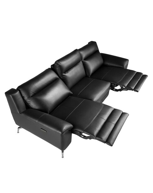 Canapé en Cuir Relax Noir - 264x93x93 cm