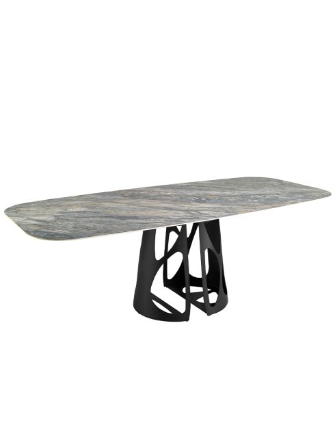 Table à Manger Bleu Noir - 238x110x110 cm