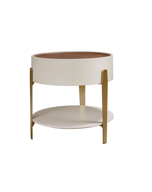 Tavolo angolare beige/noce - 52x52x52 cm