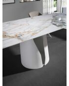 Ausziehbarer Tisch mit weißem Griff - 160x90x90 cm