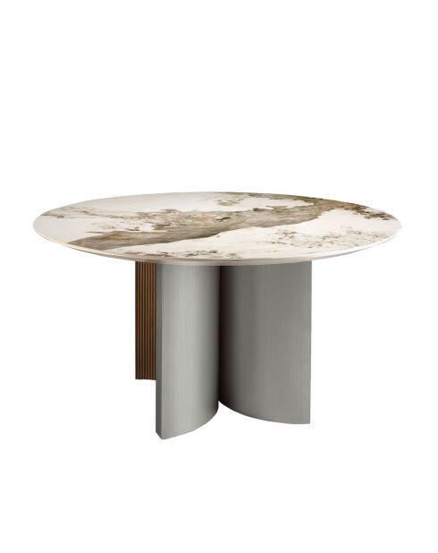 Mesa de comedor blanca de nogal plateado - 150x150x150 cm