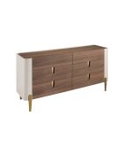 Commode Beige/Noyer - 160x47x47 cm