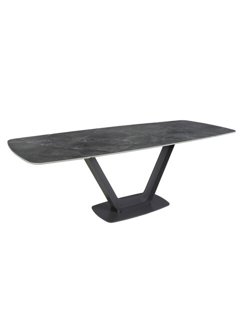 Table Extensible avec Poignée Grise - 160x90x90 cm