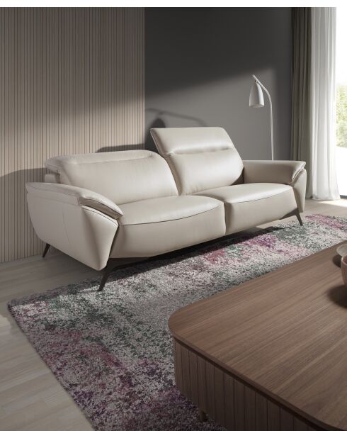 Canapé en Cuir Taupe - 223x107x107 cm