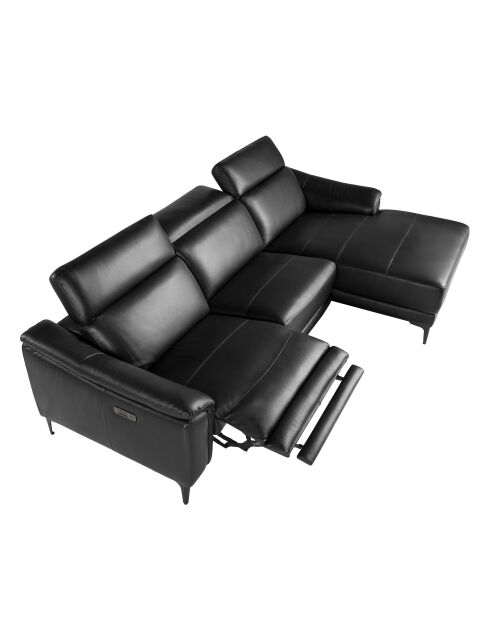 Relax Meridian Ecksofa aus Leder, 272 x 168 x 168, Schwarz
