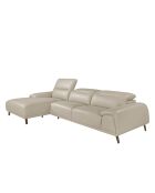 Canapé d'angle en Cuir Méridienne Gris - 316x176x176