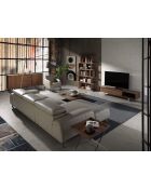 Canapé d'angle en Cuir Méridienne Gris - 316x176x176