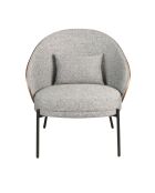 Fauteuil Gris/Noyer - 77x72x72 cm