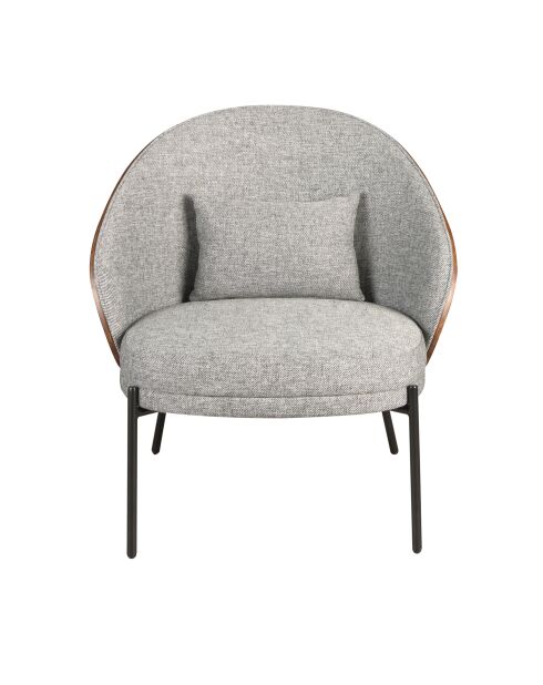 Fauteuil Gris/Noyer - 77x72x72 cm