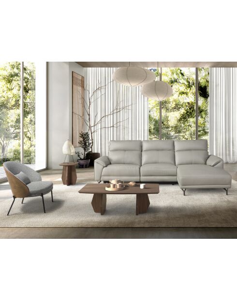 Fauteuil Gris/Noyer - 77x72x72 cm