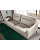 Canapé en Cuir Taupe - 152x88x88 cm