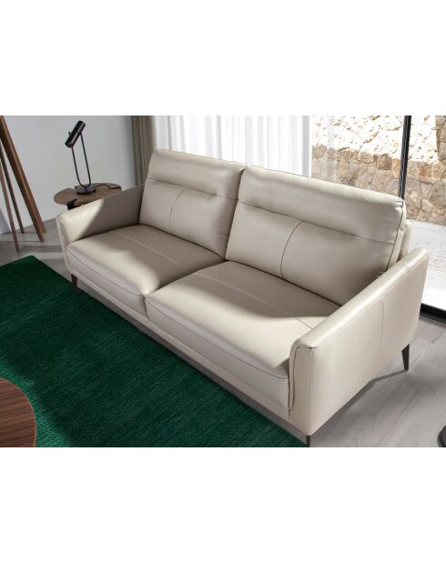 Canapé en Cuir Taupe - 152x88x88 cm