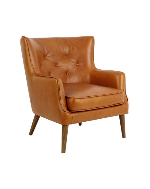 Fauteuil en Cuir Chester Brun - 75x80x80