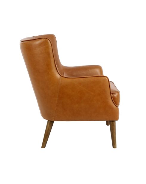 Fauteuil en Cuir Chester Brun - 75x80x80