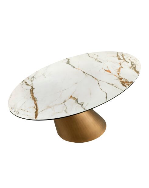 Table à Manger Blanc Bronze - 240x120x120 cm