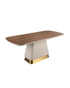 Table à Manger Beige/Noyer - 200x95x95