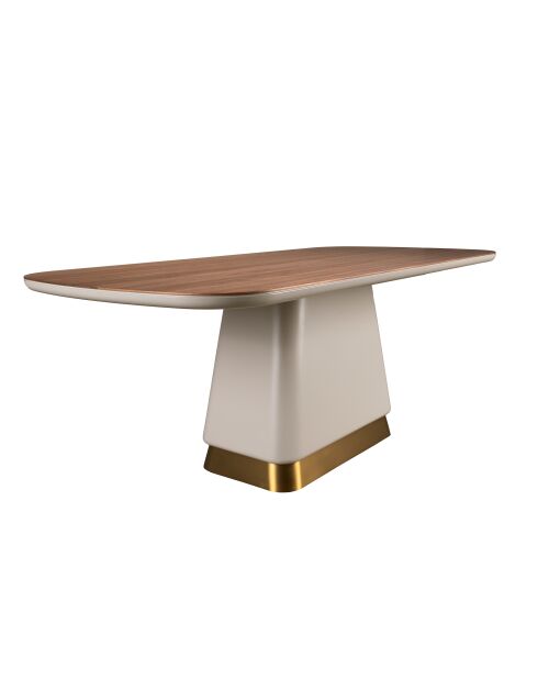 Table à Manger Beige/Noyer - 200x95x95