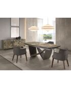 Uitschuifbare tafel met handvat Beige Bruin Taupe - 200x100x100 cm