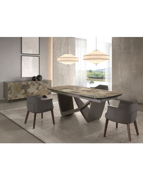 Uitschuifbare tafel met handvat Beige Bruin Taupe - 200x100x100 cm