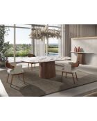 Table à Manger Blanc/Noyer - 240x120x120