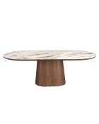 Table à Manger Blanc/Noyer - 240x120x120