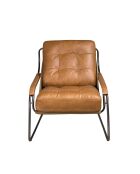 Fauteuil en Cuir Brun - 72x98x98 cm