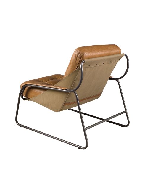 Fauteuil en Cuir Brun - 72x98x98 cm
