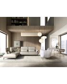 Fauteuil en Fausse Fourrure Blanc - 93x82x82 cm