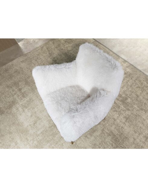 Fauteuil en Fausse Fourrure Blanc - 93x82x82 cm